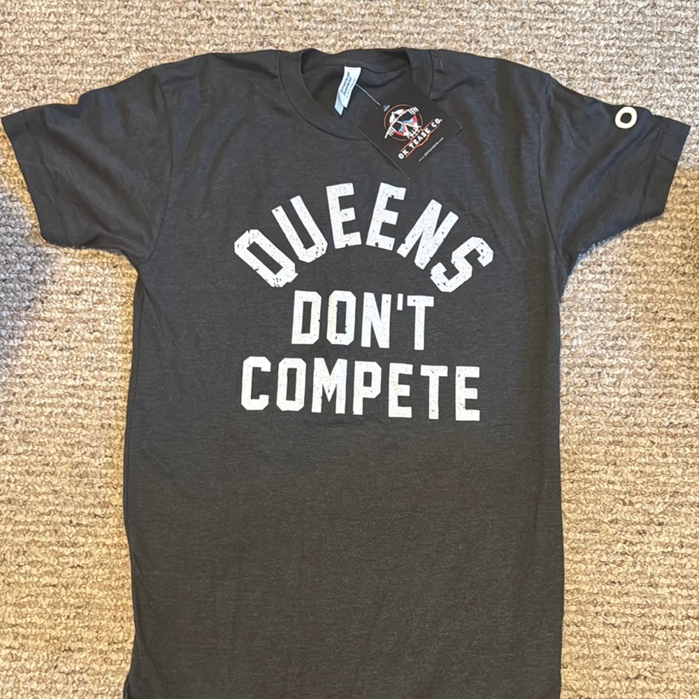 American Apparel Gray Short Sleeve Tee with Bold White Text